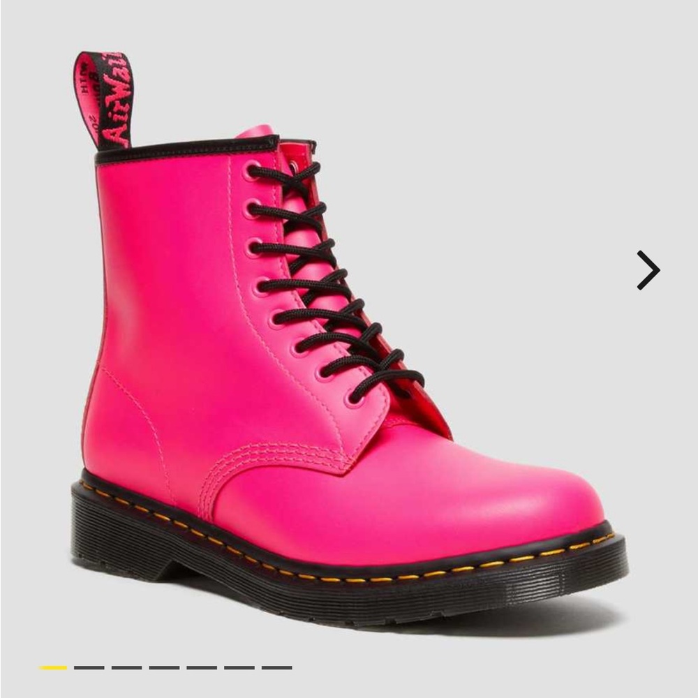 Dr Martens 1460 Fuchsia Neon Pink Smooth Leather Combat Boots Womens Size 5 NEW